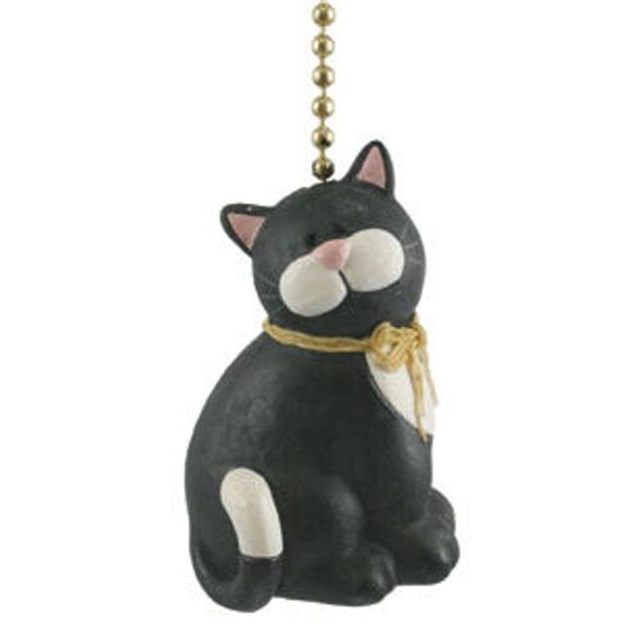 Ceiling Fan Pull Black Cat Kitten Kitty Feline Lover Ceiling Fan Light Pull - Picture 1 of 4
